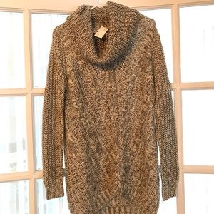 Cowl neck tunic sweater
